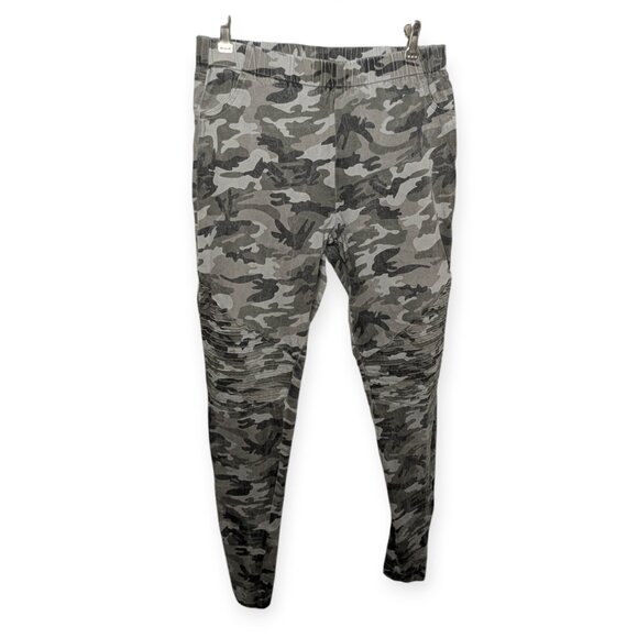 Mittoshop Gray Camouflage Moto Pull On Casual Pants Size Medium - Picture 1 of 16